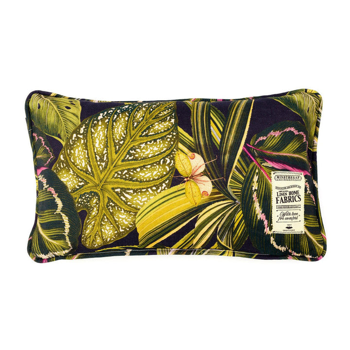 Mind The Gap Pillows AMAZONIA Linen Cushion (LC40015) | LC40015 | TROPICAL MOOD | 20 x 12 in | Black, Green | Fabric Carolina | https://www.fabriccarolina.com/