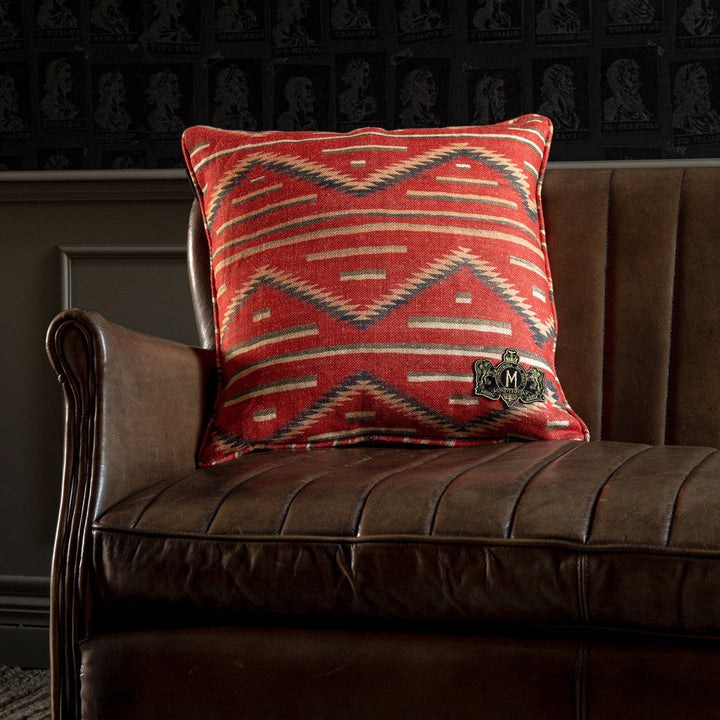 Eyedazzler Linen Cushion by Mind the Gap Designer Pillow THE HOME OF AN ECCENTRIC MAN 100% Linen Made in United Kingdom Assorted piping 20 x 20 in - Swanky Fabrics -