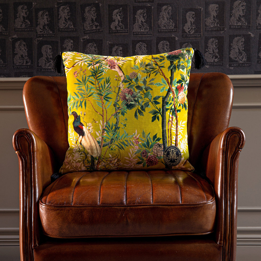Royal Garden velvet pillow by Mind the Gap (LC40056), room setting