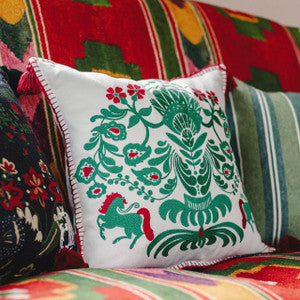 Mind the Gap Pillow Mind The Gap HORSE PARADE Linen Embroidered Cushion (LC40081)