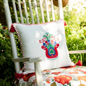 Mind the Gap Pillow Mind The Gap ROOTS OF TRANSYLVANIA Linen Embroidered Cushion (LC40082)