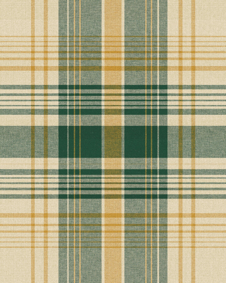 MONTEREY Taupe Wallpaper (WP30090) by Mind The Gap | WP30090 | WOODSTOCK '69 | 1 roll x 52x1000 cm / 20.5x393.7 in | 0.52m / 20.5in | 10m / 393.7in | 5.20sqm / 55.9sq ft | 50cm / 19.6in | Taupe, Green, Yellow | Non-woven Satin | Paste the wall | 1-roll in a box | Fabric Carolina | https://www.fabriccarolina.com/