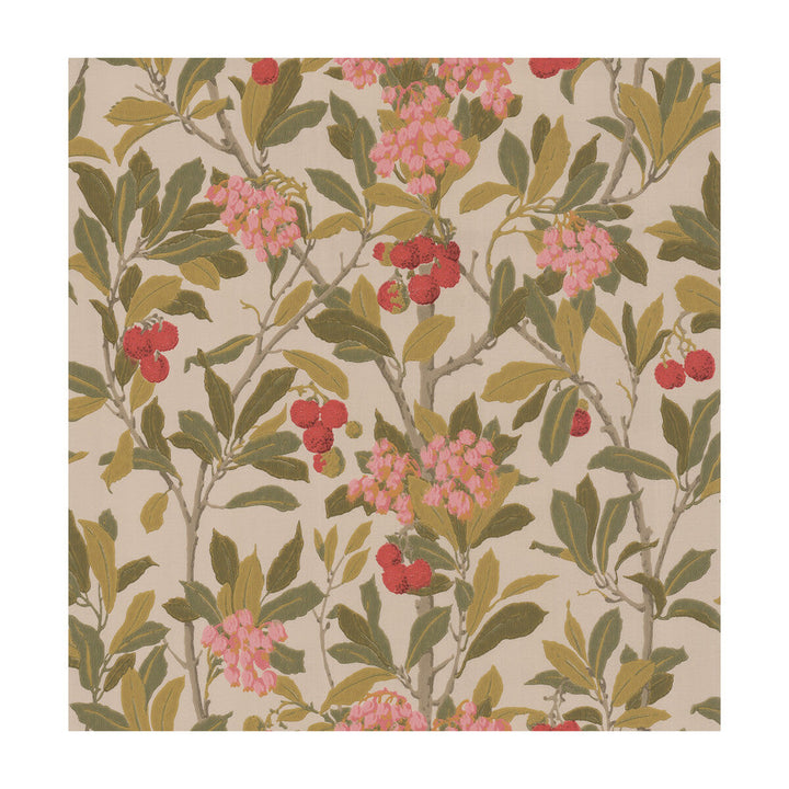 Strawberry Tree Pink & Linen by Cole & Son Designer Wallcovering COLE & SON ARCHIVE ANTHOLOGY PAPER - 100% United Kingdom Horizontal: and Vertical: 21.1 20.5 - Swanky Fabrics -