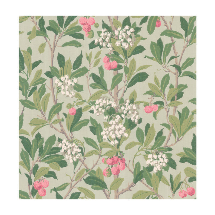 Strawberry Tree Pink & Duck Egg by Cole & Son Designer Wallcovering COLE & SON ARCHIVE ANTHOLOGY PAPER - 100% United Kingdom - Horizontal: - and Vertical: 21.1 20.5 - Swanky Fabrics -