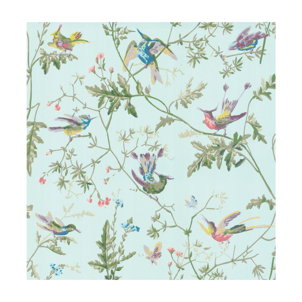 Hummingbirds Blue Multi-Colour by Cole & Son Designer Wallcovering COLE & SON ARCHIVE ANTHOLOGY PAPER - 100% United Kingdom Horizontal: and Vertical: 21.1 20.5 - Swanky Fabrics -