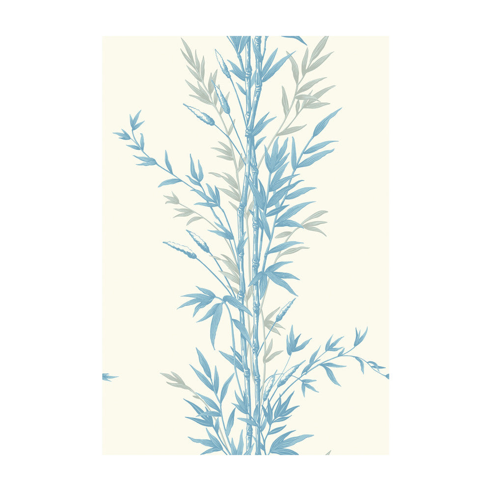 Bamboo Blue On Ivory by Cole & Son Designer Wallcovering COLE & SON ARCHIVE ANTHOLOGY PAPER - 100% United Kingdom Horizontal: and Vertical: 30 20.5 - Swanky Fabrics -