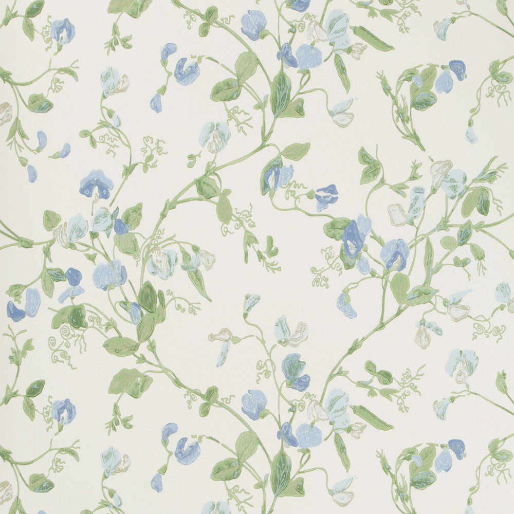 Sweet Pea Blue by Cole & Son Designer Wallcovering COLE & SON ARCHIVE ANTHOLOGY PAPER - 100% United Kingdom Horizontal: and Vertical: 15 20.5 - Swanky Fabrics -