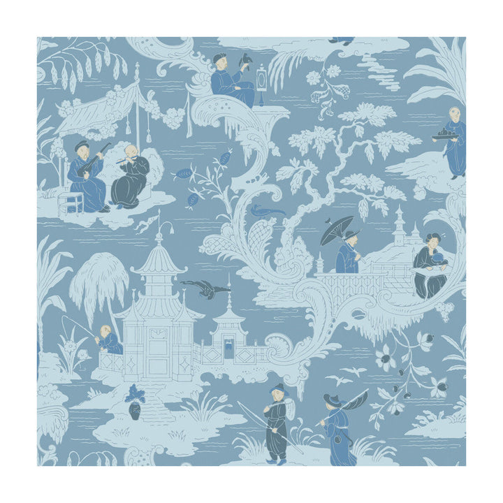 Chinese Toile Blue by Cole & Son Designer Wallcovering COLE & SON ARCHIVE ANTHOLOGY PAPER - 100% United Kingdom - Horizontal: - and Vertical: 21 20.5 - Swanky Fabrics -