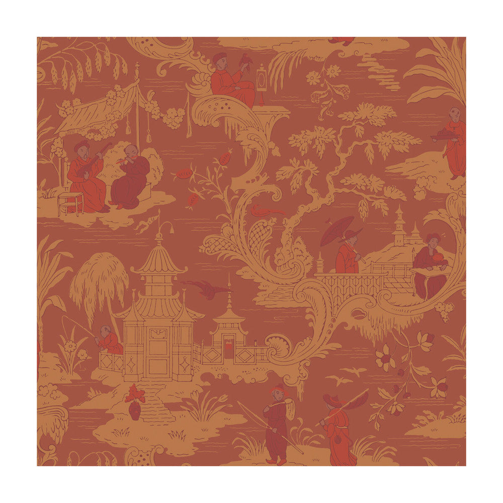 Chinese Toile Red by Cole & Son Designer Wallcovering COLE & SON ARCHIVE ANTHOLOGY PAPER - 100% United Kingdom Horizontal: and Vertical: 21 20.5 - Swanky Fabrics -