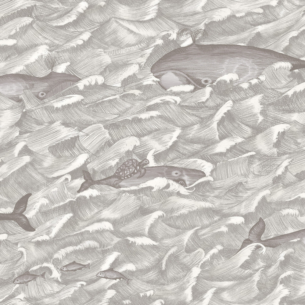 Melville Sft Blk&Wht by Cole & Son Designer Wallcovering COLE & SON WHIMSICAL PAPER - 100% United Kingdom Horizontal: and Vertical: 27 27 - Swanky Fabrics -