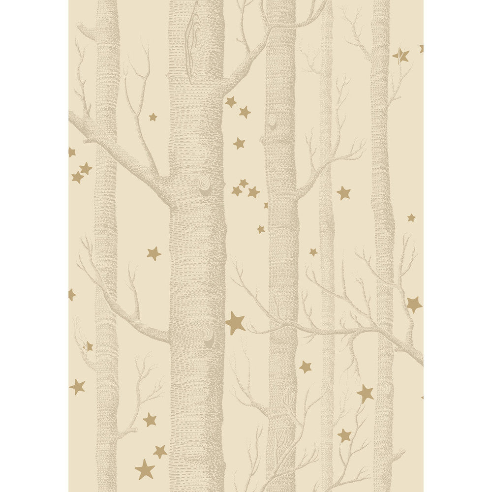 Woods & Stars Buff & Gold by Cole & Son Designer Wallcovering COLE & SON WHIMSICAL PAPER - 100% United Kingdom Horizontal: and Vertical: 28.3 20.5 - Swanky Fabrics -