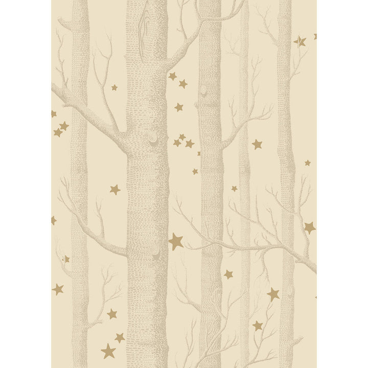 Woods & Stars Buff & Gold by Cole & Son Designer Wallcovering COLE & SON WHIMSICAL PAPER - 100% United Kingdom Horizontal: and Vertical: 28.3 20.5 - Swanky Fabrics -