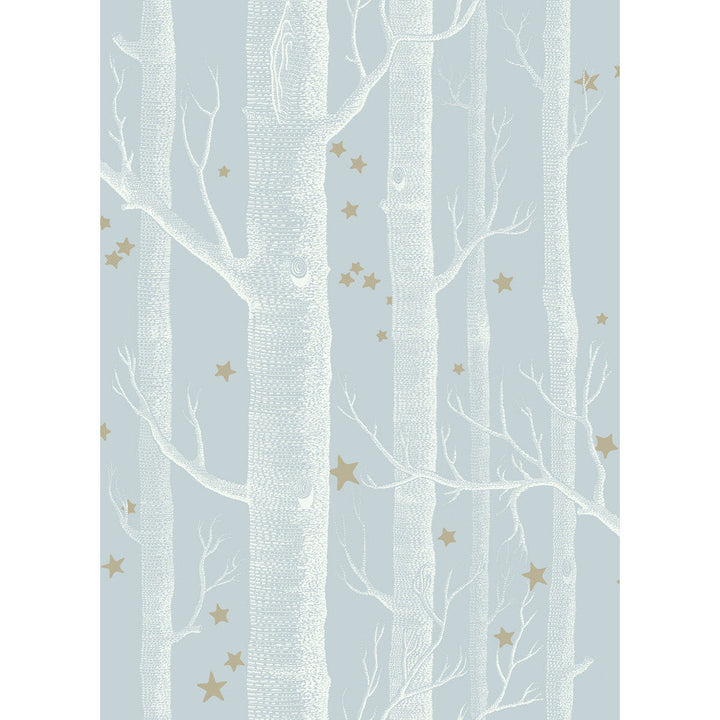 Woods & Stars Powder Blue by Cole & Son Designer Wallcovering COLE & SON WHIMSICAL PAPER - 100% United Kingdom Horizontal: and Vertical: 28.3 20.5 - Swanky Fabrics -