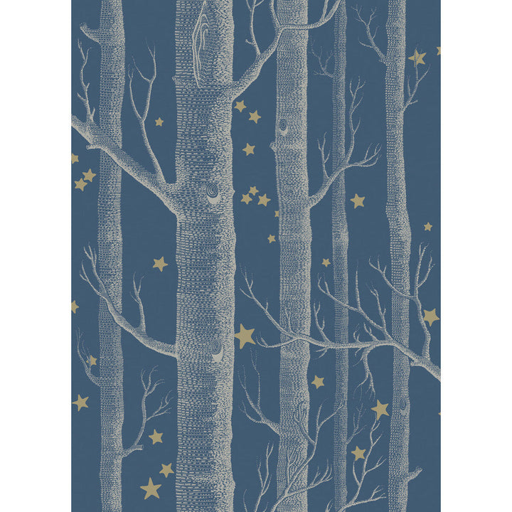 Woods & Stars Midnight by Cole & Son Designer Wallcovering COLE & SON WHIMSICAL PAPER - 100% United Kingdom Horizontal: and Vertical: 28.3 20.5 - Swanky Fabrics -