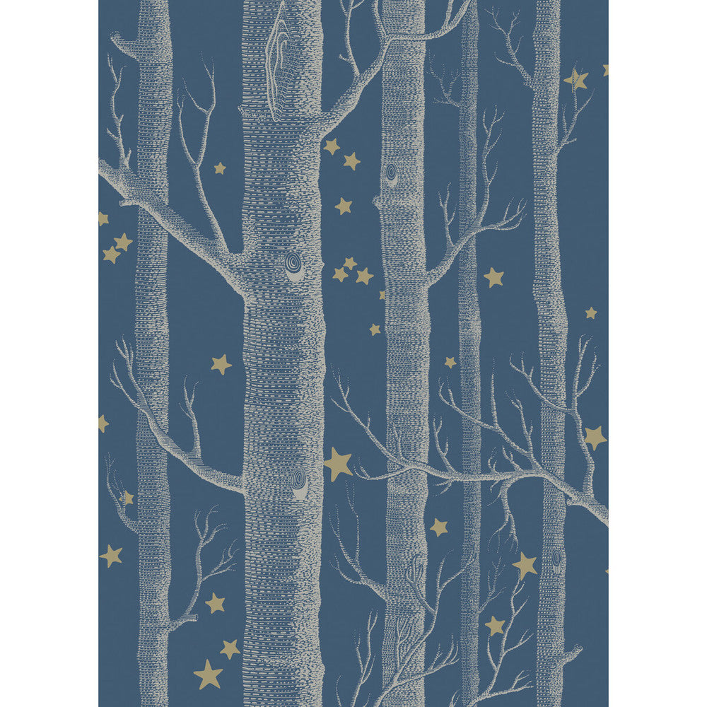 Woods & Stars Midnight by Cole & Son Designer Wallcovering COLE & SON WHIMSICAL PAPER - 100% United Kingdom Horizontal: and Vertical: 28.3 20.5 - Swanky Fabrics -
