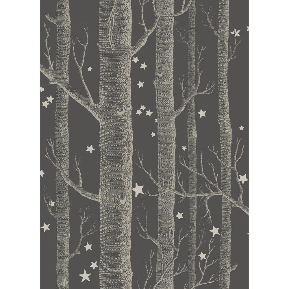 Woods & Stars Charcoal by Cole & Son Designer Wallcovering COLE & SON WHIMSICAL PAPER - 100% United Kingdom Horizontal: and Vertical: 28.3 20.5 - Swanky Fabrics -
