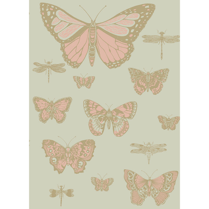 Butterflies & Dragonflies Pink On Oliv by Cole & Son Wallcovering Cole & Son Wallcovering Butterflies & Dragonflies Pink On OlivWallcovering COLE & SON WHIMSICAL PAPER - 100% United Kingdom </p><p>Repeat: H: , V: 28.3 20.5 - Fabric Carolina -