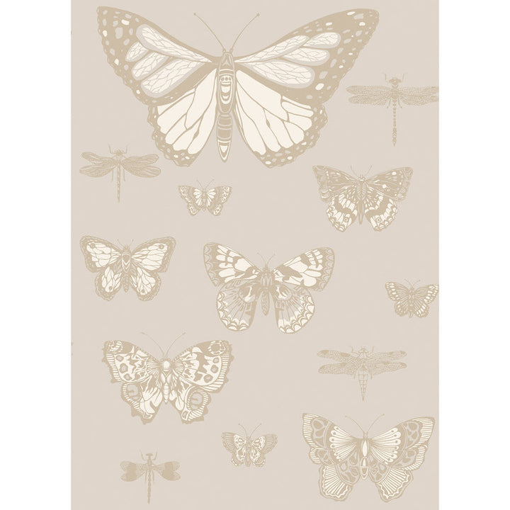 Butterflies & Dragonflies Grey by Cole & Son Designer Wallcovering COLE & SON WHIMSICAL PAPER - 100% United Kingdom Horizontal: and Vertical: 28.3 20.5 - Swanky Fabrics -