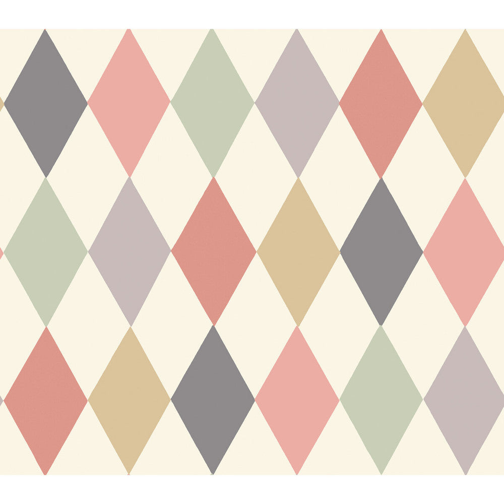 Punchinello Coral & Grn by Cole & Son Designer Wallcovering COLE & SON WHIMSICAL PAPER - 100% United Kingdom Horizontal: and Vertical: 18.1 20.5 - Swanky Fabrics -