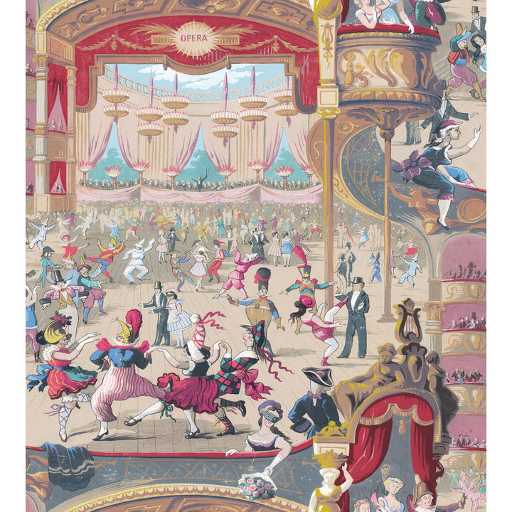 Cabaret Red & Yellow by Cole & Son Designer Wallcovering COLE & SON WHIMSICAL PAPER - 100% United Kingdom - Horizontal: - and Vertical: 30 27 - Swanky Fabrics -