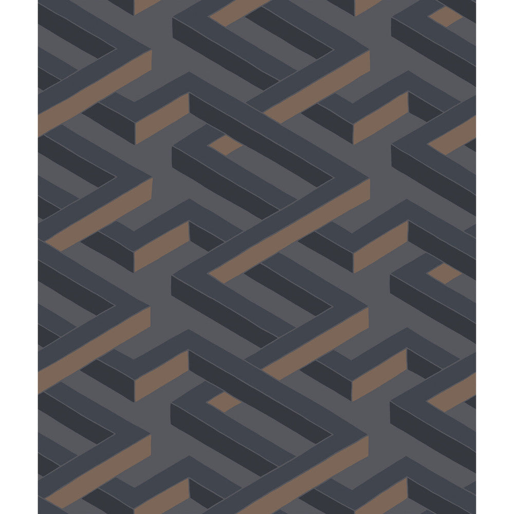 Luxor Charcoal by Cole & Son Designer Wallcovering COLE & SON GEOMETRIC II PAPER - 100% United Kingdom Horizontal: and Vertical: 12 20.5 - Swanky Fabrics -
