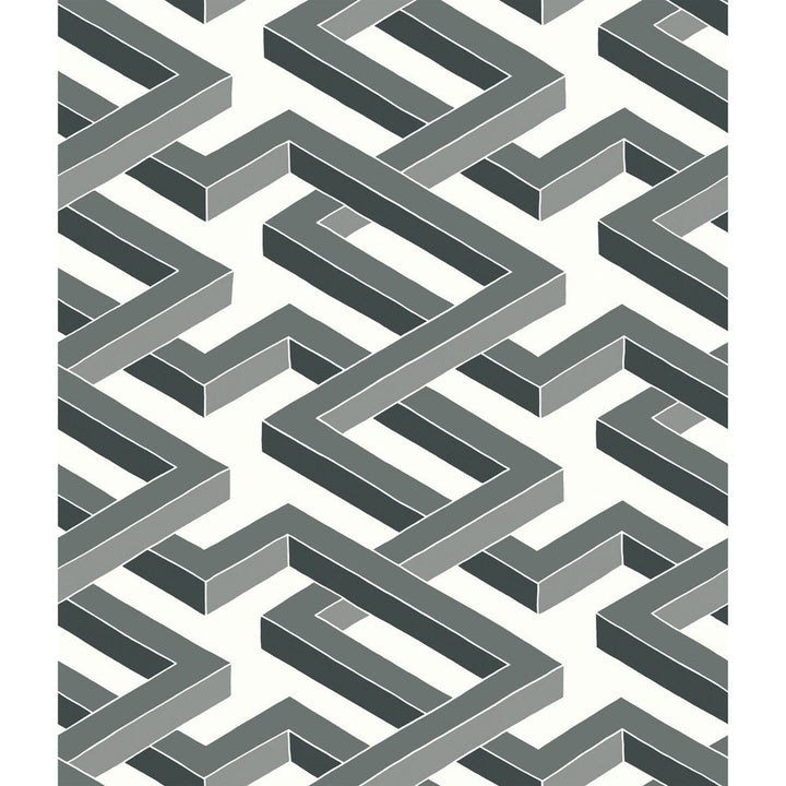 Luxor Black And White by Cole & Son Designer Wallcovering COLE & SON GEOMETRIC II PAPER - 100% United Kingdom Horizontal: and Vertical: 12 20.5 - Swanky Fabrics -