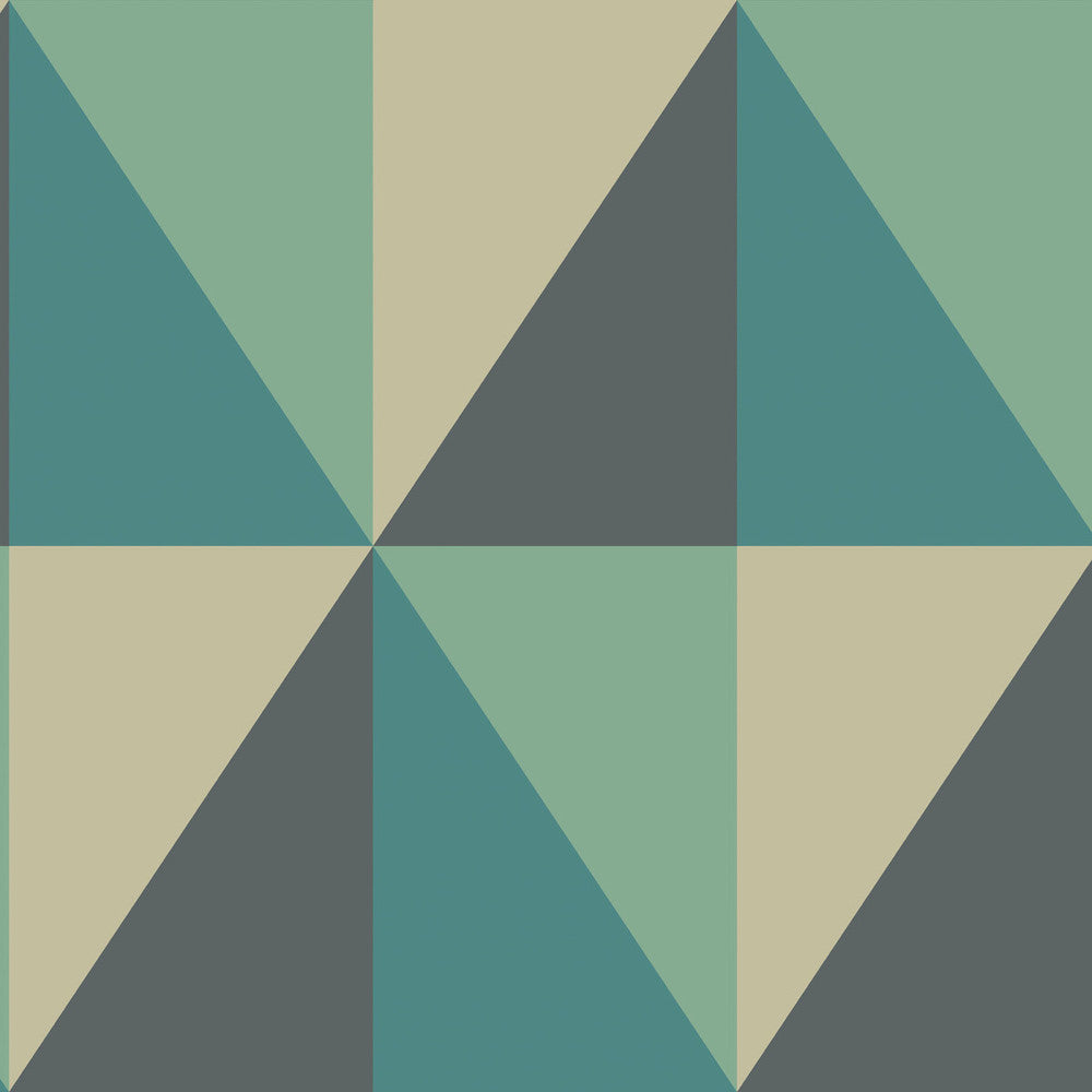 Apex Grand Teal by Cole & Son Designer Wallcovering COLE & SON GEOMETRIC II PAPER - 100% United Kingdom Horizontal: and Vertical: 27 27 - Swanky Fabrics -