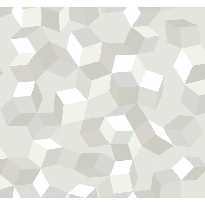 Puzzle White On White by Cole & Son Designer Wallcovering COLE & SON GEOMETRIC II PAPER - 100% United Kingdom - Horizontal: - and Vertical: 25.2 27 - Swanky Fabrics -