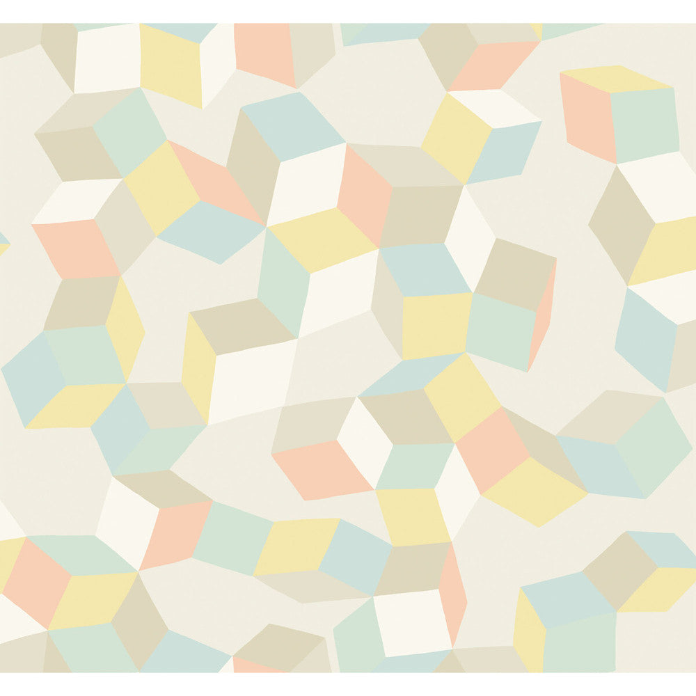 Puzzle Pale Pastel by Cole & Son Designer Wallcovering COLE & SON GEOMETRIC II PAPER - 100% United Kingdom Horizontal: and Vertical: 25.2 27 - Swanky Fabrics -