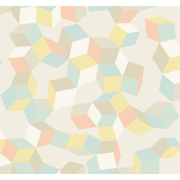 Puzzle Pale Pastel by Cole & Son Designer Wallcovering COLE & SON GEOMETRIC II PAPER - 100% United Kingdom Horizontal: and Vertical: 25.2 27 - Swanky Fabrics -