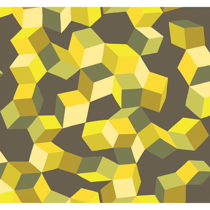 Puzzle Yellow And Black by Cole & Son Designer Wallcovering COLE & SON GEOMETRIC II PAPER - 100% United Kingdom - Horizontal: - and Vertical: 25.2 27 - Swanky Fabrics -