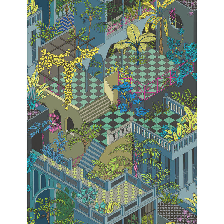 Miami Navy And Pink by Cole & Son Designer Wallcovering COLE & SON GEOMETRIC II PAPER - 100% United Kingdom Horizontal: and Vertical: 35.4 27 - Swanky Fabrics -