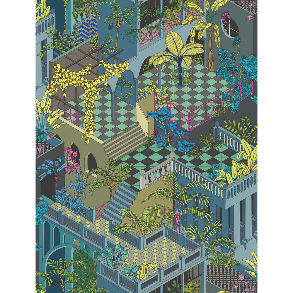 Miami Navy And Pink by Cole & Son Designer Wallcovering COLE & SON GEOMETRIC II PAPER - 100% United Kingdom Horizontal: and Vertical: 35.4 27 - Swanky Fabrics -