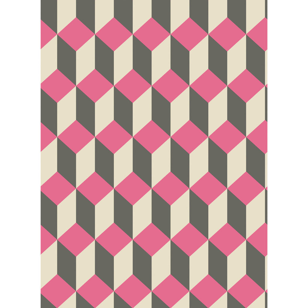 Delano Pink And Black by Cole & Son Designer Wallcovering COLE & SON GEOMETRIC II PAPER - 100% United Kingdom Horizontal: and Vertical: 9.5 21 - Swanky Fabrics -