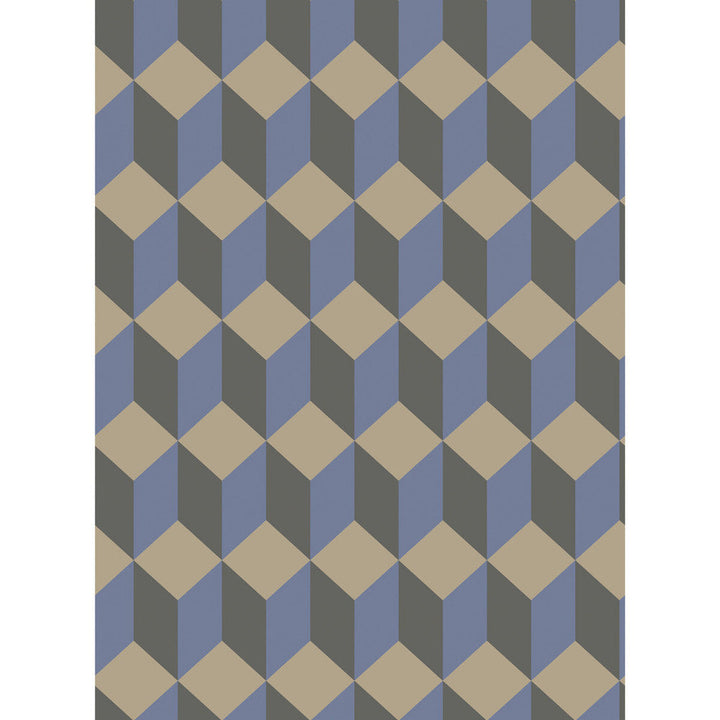 Delano Blue And Black by Cole & Son Designer Wallcovering COLE & SON GEOMETRIC II PAPER - 100% United Kingdom Horizontal: and Vertical: 9.5 21 - Swanky Fabrics -