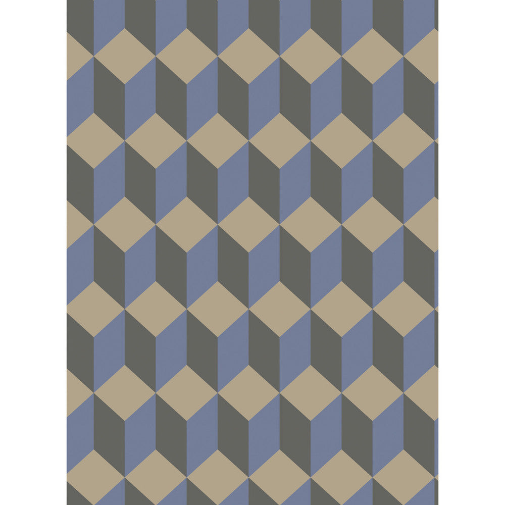Delano Blue And Black by Cole & Son Designer Wallcovering COLE & SON GEOMETRIC II PAPER - 100% United Kingdom Horizontal: and Vertical: 9.5 21 - Swanky Fabrics -