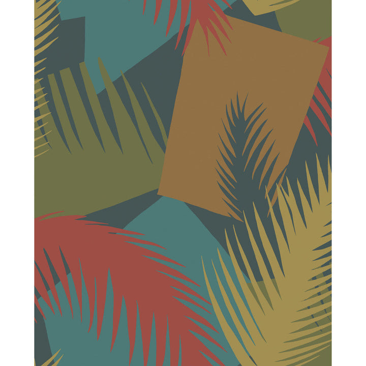 Deco Palm Red And Blue by Cole & Son Designer Wallcovering COLE & SON GEOMETRIC II PAPER - 100% United Kingdom Horizontal: and Vertical: 25.2 20.5 - Swanky Fabrics -