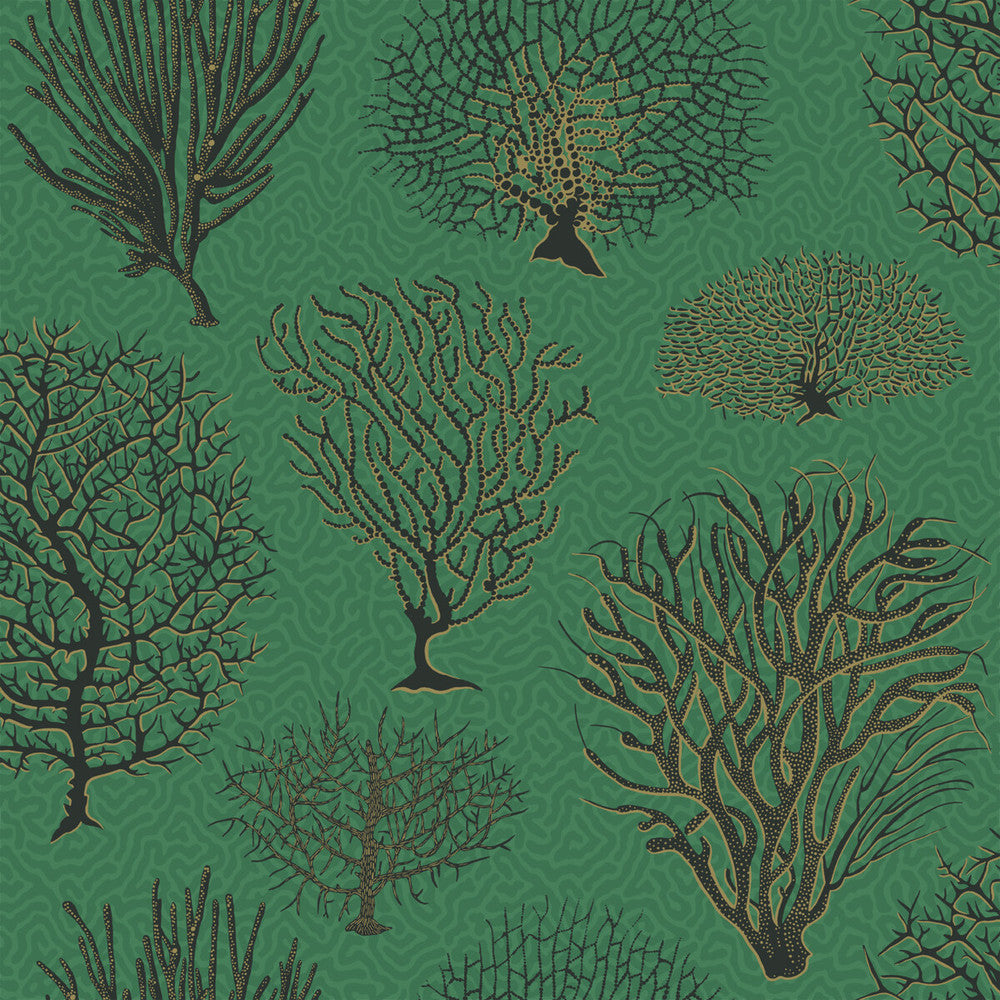 Seafern Emerald by Cole & Son Designer Wallcovering COLE & SON CURIO PAPER - 100% United Kingdom Horizontal: and Vertical: 20.5 20.5 - Swanky Fabrics -