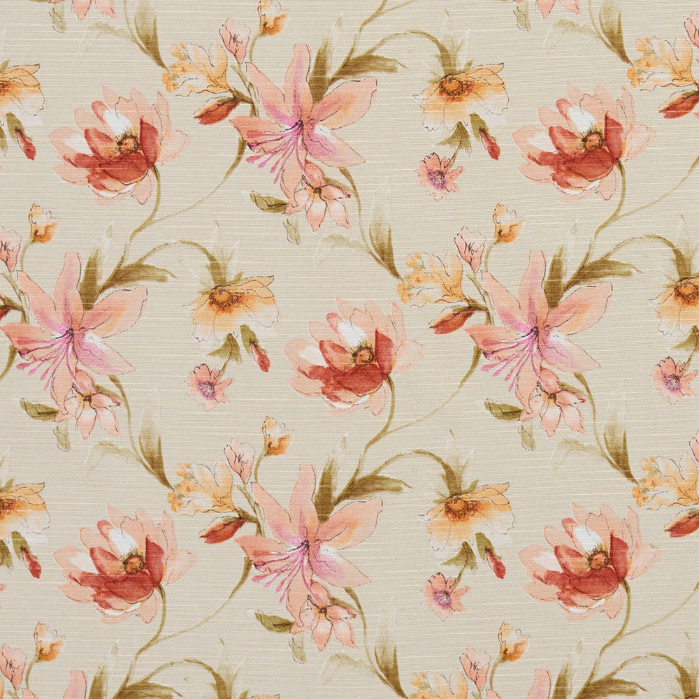 10870-02 by Charlotte Designer Fabric Botanical Prints 60% Cotton, 40% Polyester Spain Exceeds 80,000 Wyzenbeek Rubs (Heavy Duty) Horizontal: 13.5" x Vertical: 12.5" 54 Inches - Swanky Fabrics -
