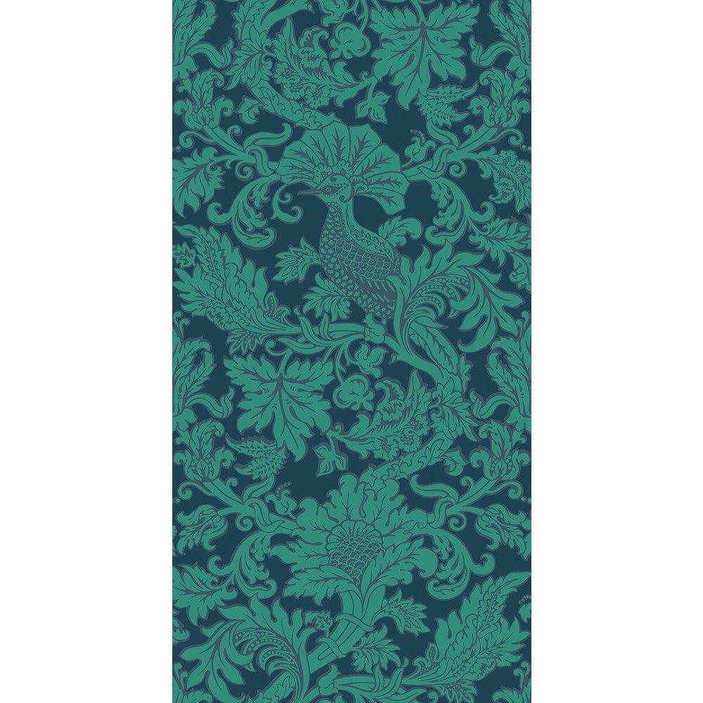 Balabina Midnight & Jade by Cole & Son Designer Wallcovering COLE & SON MARIINSKY DAMASK PAPER - 100% United Kingdom Horizontal: and Vertical: 40 20.5 - Swanky Fabrics -