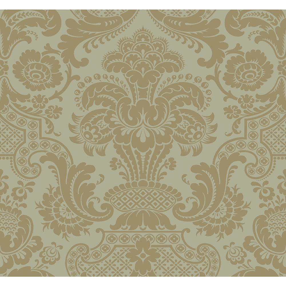Carmen Cs Khaki by Cole & Son Designer Wallcovering COLE & SON MARIINSKY DAMASK PAPER - 100% United Kingdom - Horizontal: - and Vertical: 25.25 27 - Swanky Fabrics -