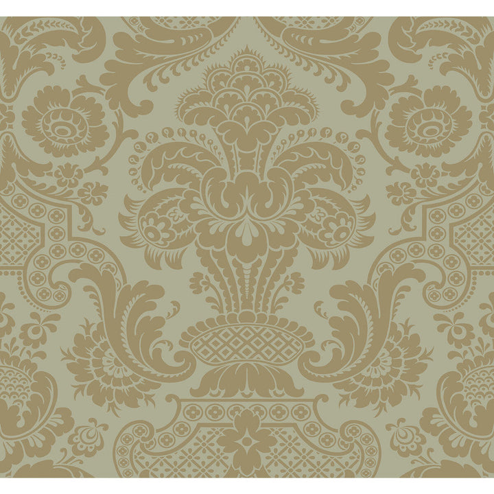 Carmen Cs Khaki by Cole & Son Designer Wallcovering COLE & SON MARIINSKY DAMASK PAPER - 100% United Kingdom - Horizontal: - and Vertical: 25.25 27 - Swanky Fabrics -