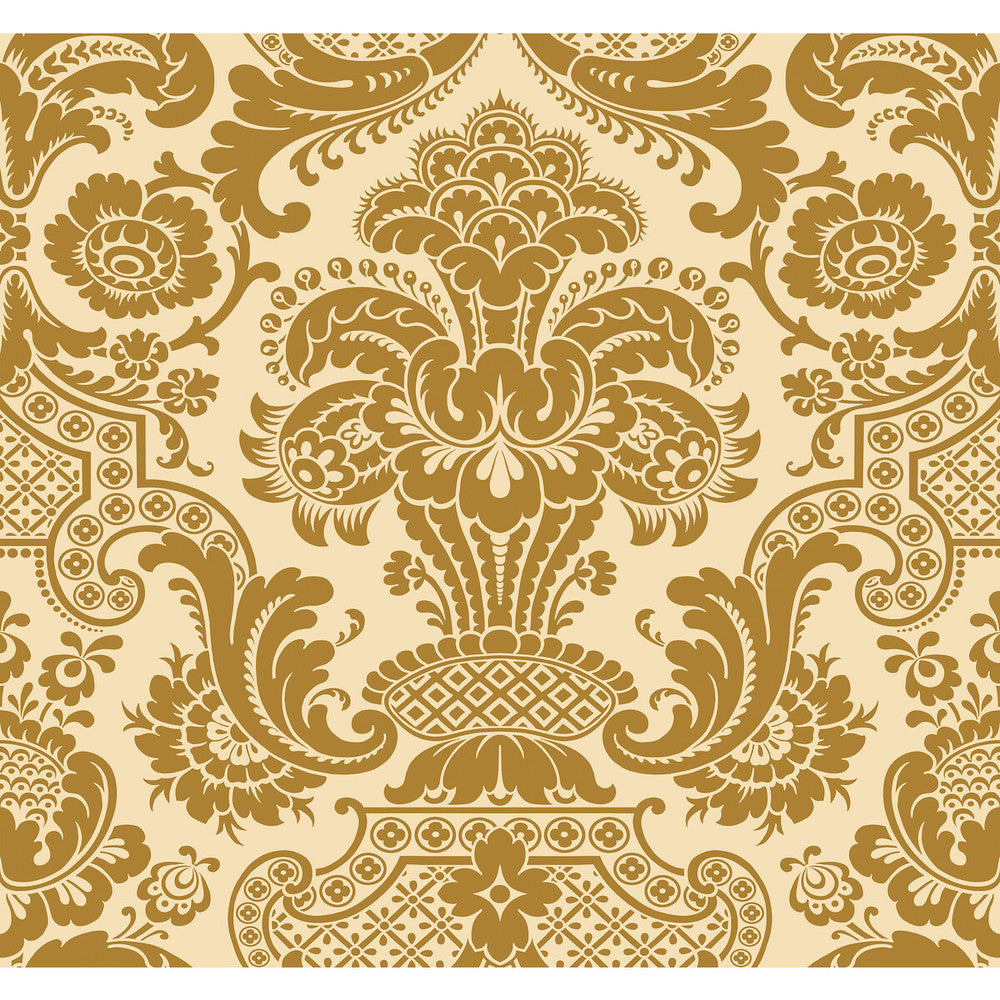 Carmen Cs Gold by Cole & Son Designer Wallcovering COLE & SON MARIINSKY DAMASK PAPER - 100% United Kingdom Horizontal: and Vertical: 25.25 27 - Swanky Fabrics -