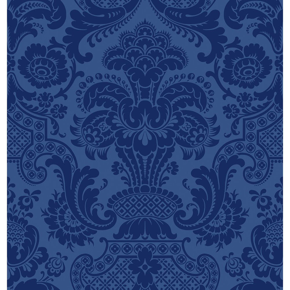 Petrouchka Blue by Cole & Son Designer Wallcovering COLE & SON MARIINSKY DAMASK PAPER - 100% United Kingdom Horizontal: and Vertical: 28.25 27 - Swanky Fabrics -