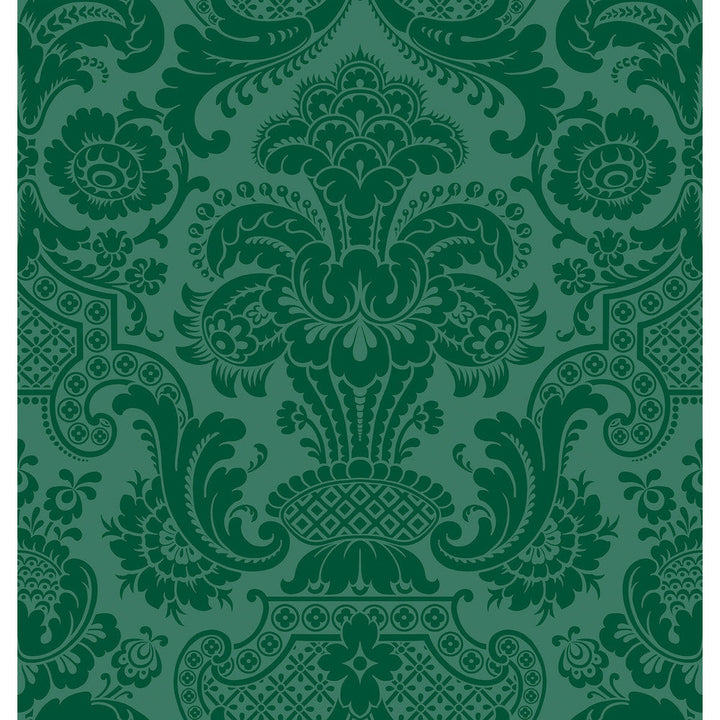 Petrouchka Green by Cole & Son Designer Wallcovering COLE & SON MARIINSKY DAMASK PAPER - 100% United Kingdom Horizontal: and Vertical: 28.25 27 - Swanky Fabrics -