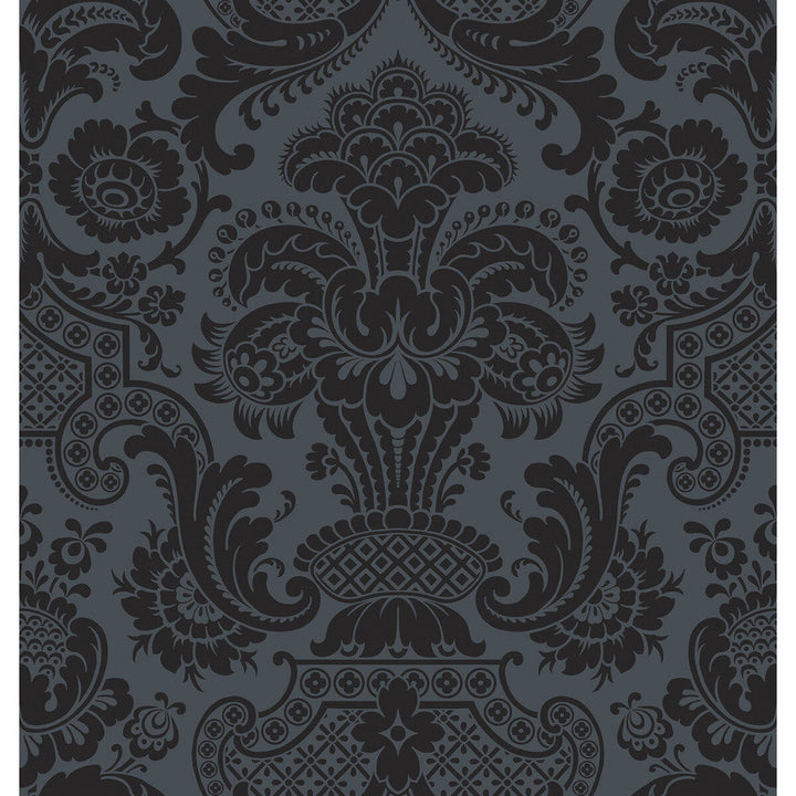 Petrouchka Charcoal by Cole & Son Designer Wallcovering COLE & SON MARIINSKY DAMASK PAPER - 100% United Kingdom Horizontal: and Vertical: 28.25 27 - Swanky Fabrics -