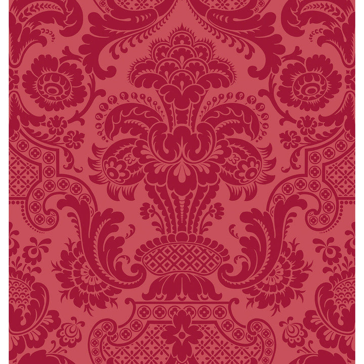 Petrouchka Red by Cole & Son Designer Wallcovering COLE & SON MARIINSKY DAMASK PAPER - 100% United Kingdom Horizontal: and Vertical: 28.25 27 - Swanky Fabrics -