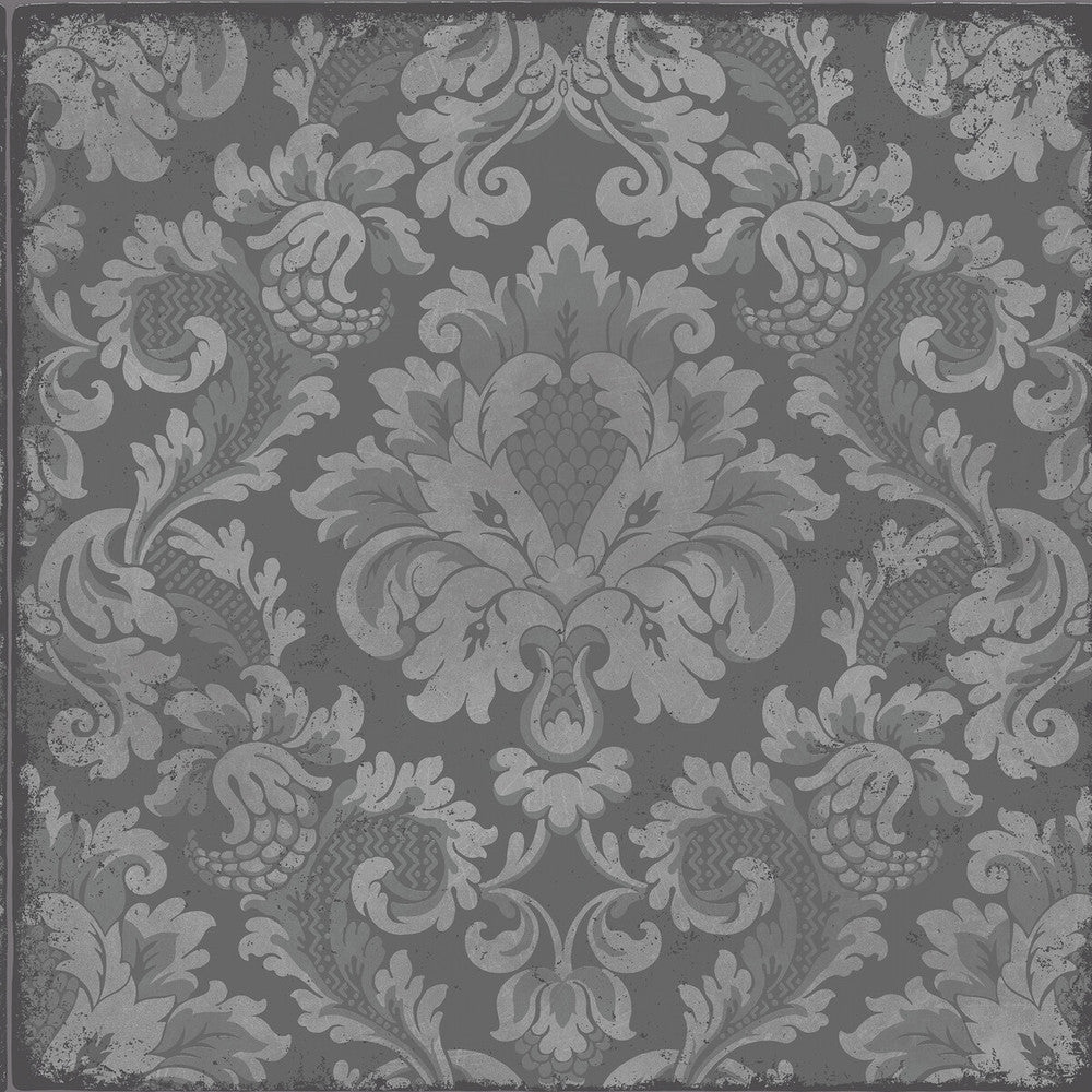 Stravinsky Silver by Cole & Son Designer Wallcovering COLE & SON MARIINSKY DAMASK PAPER - 100% United Kingdom - Horizontal: - and Vertical: 20.5 20.5 - Swanky Fabrics -