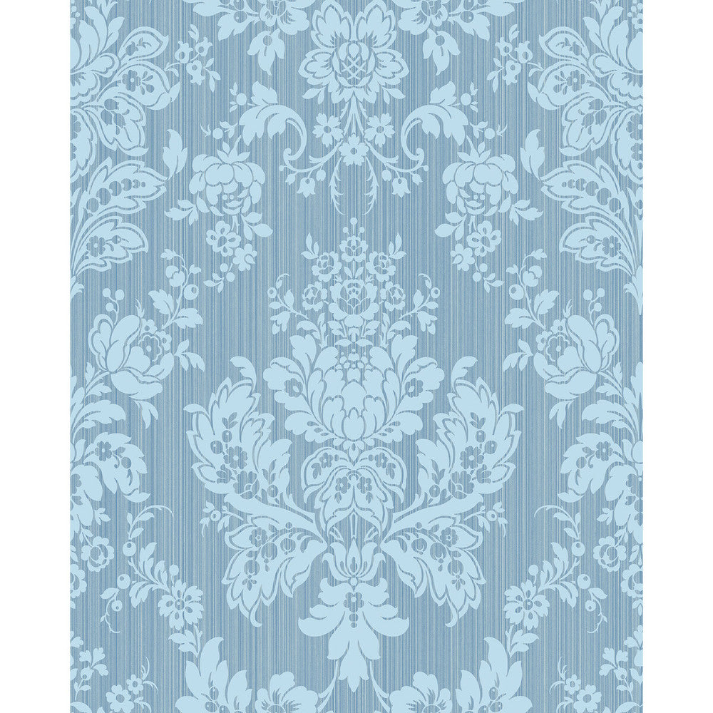 Giselle Blue by Cole & Son Designer Wallcovering COLE & SON MARIINSKY DAMASK PAPER - 100% United Kingdom - Horizontal: - and Vertical: 25.25 20.5 - Swanky Fabrics -