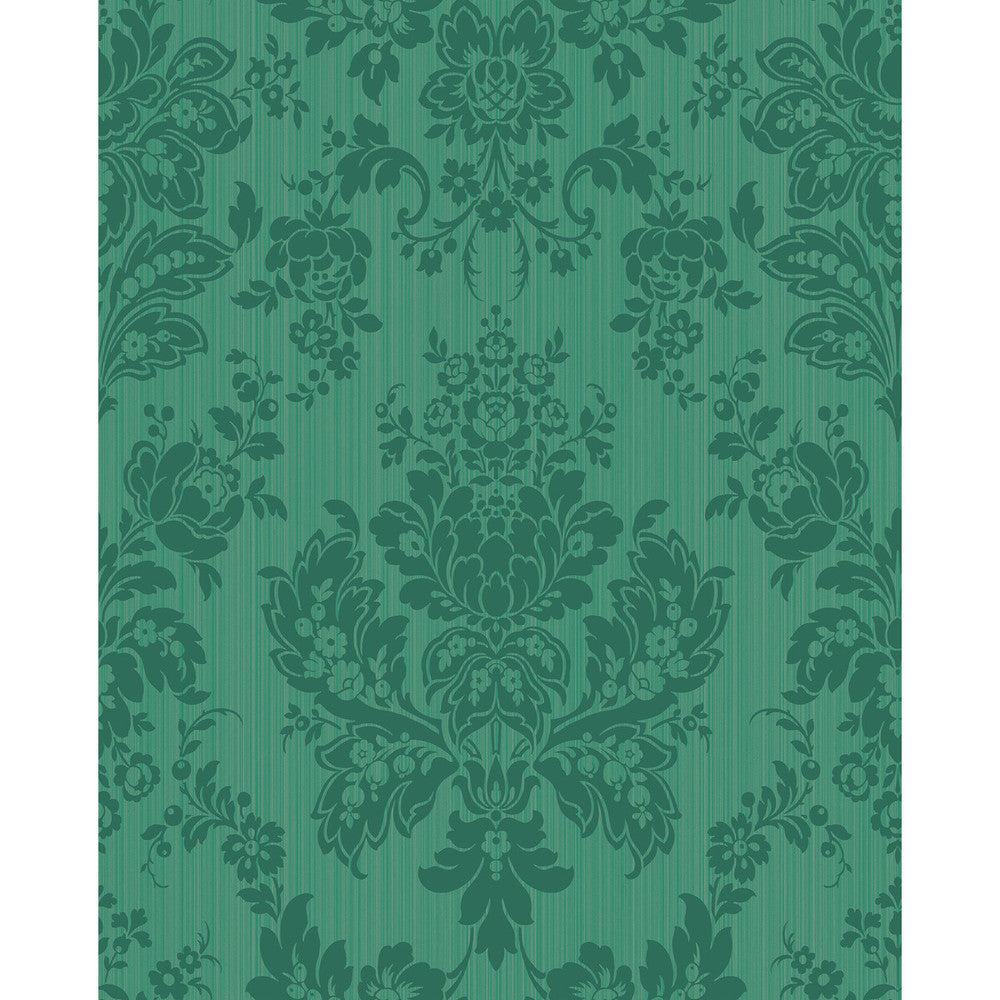 Giselle Forest Green by Cole & Son Designer Wallcovering COLE & SON MARIINSKY DAMASK PAPER - 100% United Kingdom Horizontal: and Vertical: 25.25 20.5 - Swanky Fabrics -